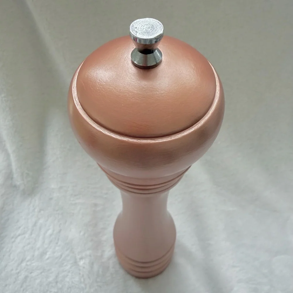 Large Upcycled Solid Wood Salt/ Pepper Grinder/Mill Rose Gold Tall Hans Painted